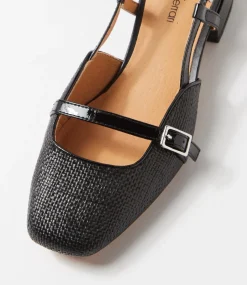 Women DIANA FERRARI Heels|Flats-Irome Black Fabric Heels