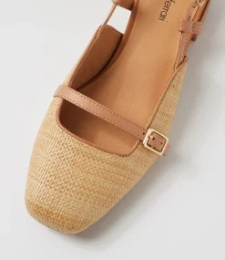 Women DIANA FERRARI Flats-Irome Natural Dark Tan Patent Leather Heels