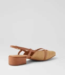 Women DIANA FERRARI Flats-Irome Natural Dark Tan Patent Leather Heels