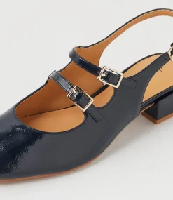 Women DIANA FERRARI Flats|Heels-Ishala Navy Patent Leather Heels
