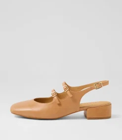 Women DIANA FERRARI Heels|Flats-Ishala Tan Leather Heels