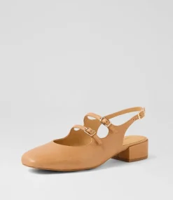 Women DIANA FERRARI Heels|Flats-Ishala Tan Leather Heels