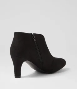 Women I LOVE BILLY Boots-Ishee W Black Microsuede Ankle Boots