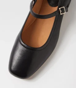 Women DIANA FERRARI Mary Janes|Heels-Islah Black Leather Mary Jane Heels
