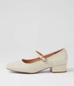 Women DIANA FERRARI Mary Janes|Heels-Islah Cream Leather Mary Jane Heels