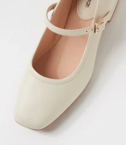 Women DIANA FERRARI Mary Janes|Heels-Islah Cream Leather Mary Jane Heels