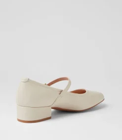 Women DIANA FERRARI Mary Janes|Heels-Islah Cream Leather Mary Jane Heels