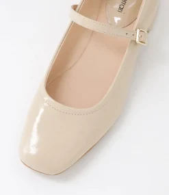 Women DIANA FERRARI Mary Janes|Flats-Islah Latte Patent Leather Mary Jane Heels