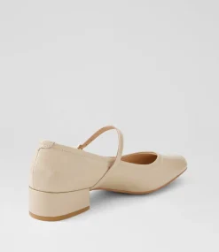 Women DIANA FERRARI Mary Janes|Flats-Islah Latte Patent Leather Mary Jane Heels