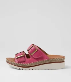 Women DIANA FERRARI Heels|Sandals-Isree Berry Leather Sandals