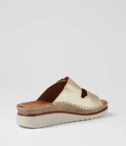 Women DIANA FERRARI Heels|Sandals-Isree Champagne Leather Sandals