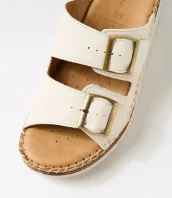 Women DIANA FERRARI Heels|Sandals-Isree Cream Leather Sandals