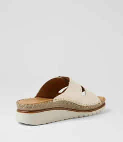 Women DIANA FERRARI Heels|Sandals-Isree Cream Leather Sandals