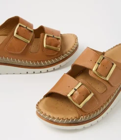 Women DIANA FERRARI Heels|Sandals-Isree Tan Leather Sandals