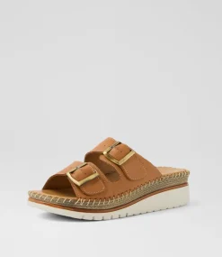 Women DIANA FERRARI Heels|Sandals-Isree Tan Leather Sandals