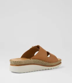 Women DIANA FERRARI Heels|Sandals-Isree Tan Leather Sandals