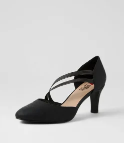 Women I LOVE BILLY Heels-Issen W Black Shimmer Fabric Heels