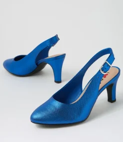 Women I LOVE BILLY Heels-Itsumi W Navy Lizard Heels