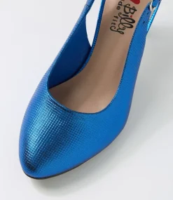Women I LOVE BILLY Heels-Itsumi W Navy Lizard Heels