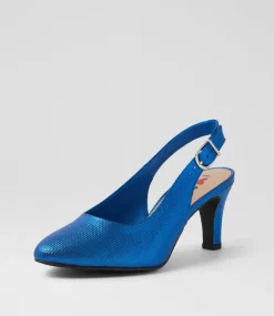 Women I LOVE BILLY Heels-Itsumi W Navy Lizard Heels