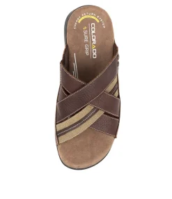 COLORADO Casuals|Sandals-IVORY CHOC TUMBLE LEATHER