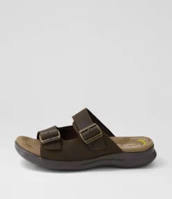 COLORADO Casuals|Sandals-Iza Brown Crazyhorse Leather Slides