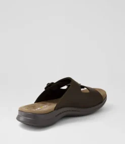COLORADO Casuals|Sandals-Iza Brown Crazyhorse Leather Slides