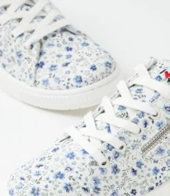 Women I LOVE BILLY Sneakers-Izzar Blue Ditzy Floral Canvas Sneakers