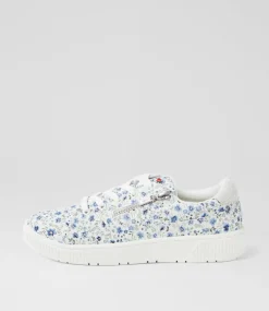 Women I LOVE BILLY Sneakers-Izzar Blue Ditzy Floral Canvas Sneakers