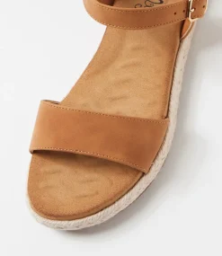 Women I LOVE BILLY Flats|Sandals-Jabiru Tan Nubuck Pu Sandals