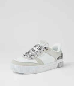 Women SKECHERS Sneakers-Jade White Silver Smooth Sneakers