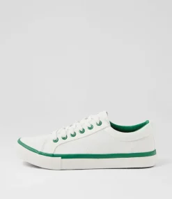 Women I LOVE BILLY Sneakers-Jaiha White Green Canvas Sneakers