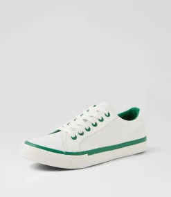 Women I LOVE BILLY Sneakers-Jaiha White Green Canvas Sneakers
