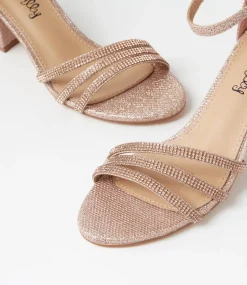 Women I LOVE BILLY Heels|Sandals-Jalim Rose Gold Fabric Sandals