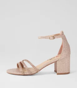 Women I LOVE BILLY Heels|Sandals-Jalim Rose Gold Fabric Sandals