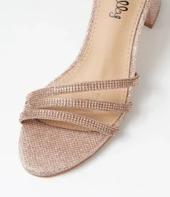 Women I LOVE BILLY Heels|Sandals-Jalim Rose Gold Fabric Sandals