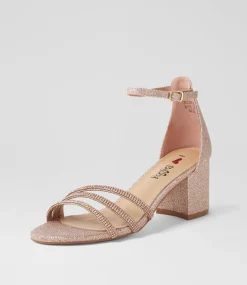 Women I LOVE BILLY Heels|Sandals-Jalim Rose Gold Fabric Sandals