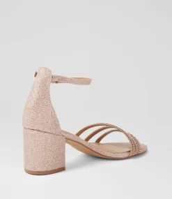 Women I LOVE BILLY Heels|Sandals-Jalim Rose Gold Fabric Sandals