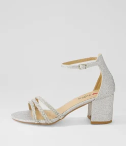 Women I LOVE BILLY Heels|Sandals-Jalim Silver Glitter Sandals