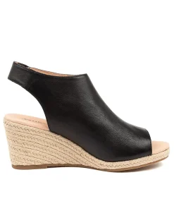 Women DIANA FERRARI Espadrilles|Wedges-JAMCIE BLACK LEATHER