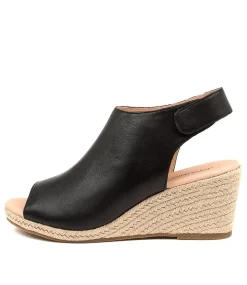 Women DIANA FERRARI Espadrilles|Wedges-JAMCIE BLACK LEATHER