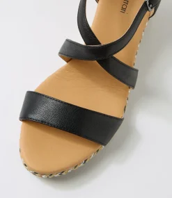 Women DIANA FERRARI Heels|Sandals-Jareem Black Multi Rope Leather Sandals