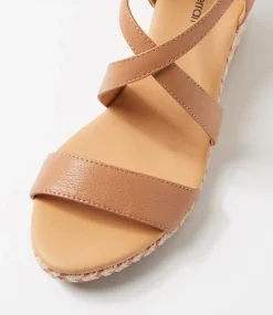 Women DIANA FERRARI Heels|Sandals-Jareem Light Tan Multi Rope Leather Sandals