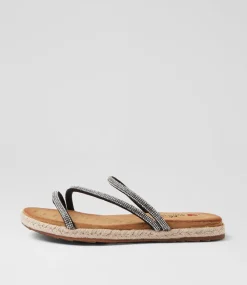 Women I LOVE BILLY Flats|Sandals-Jarson Black Jewels Sandals