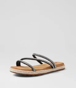 Women I LOVE BILLY Flats|Sandals-Jarson Black Jewels Sandals