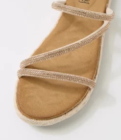 Women I LOVE BILLY Flats|Sandals-Jarson Rose Gold Jewels Sandals