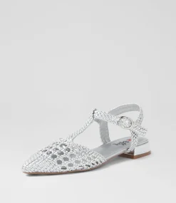 Women I LOVE BILLY Flats-Jartello Silver Flat Shoes