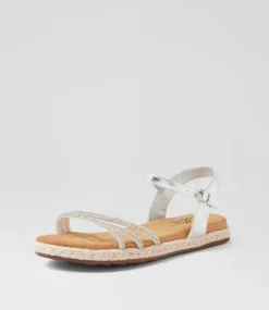 Women I LOVE BILLY Flats|Sandals-Jarton Silver Jewels Sandals