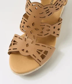 Women DIANA FERRARI Heels|Sandals-Javene Light Tan Leather Sandals