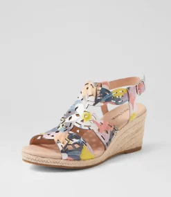 Women DIANA FERRARI Heels|Sandals-Javene Summer Floral Leather Sandals